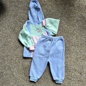 Vintage Color Block 90s Two Piece Sweat Set Size 18M